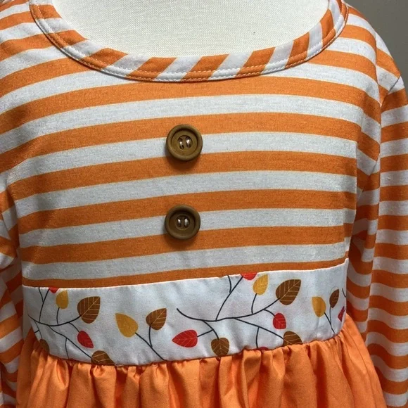 Disney fall themed orange o green sleeve dress Mickey goofy Minnie - Picture 3 of 10